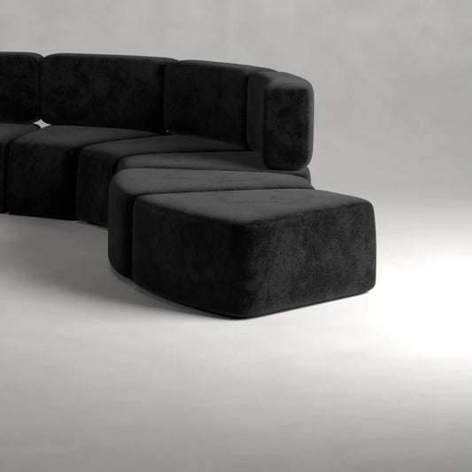 Miros Sofa Ottoman Obsidiana