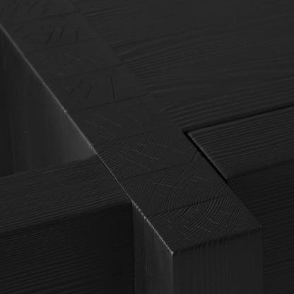 Close-up of the Itooraba Cabinet by Sizar Alexis, revealing the pronounced black pine grain, end grain and precise intersecting joinery.