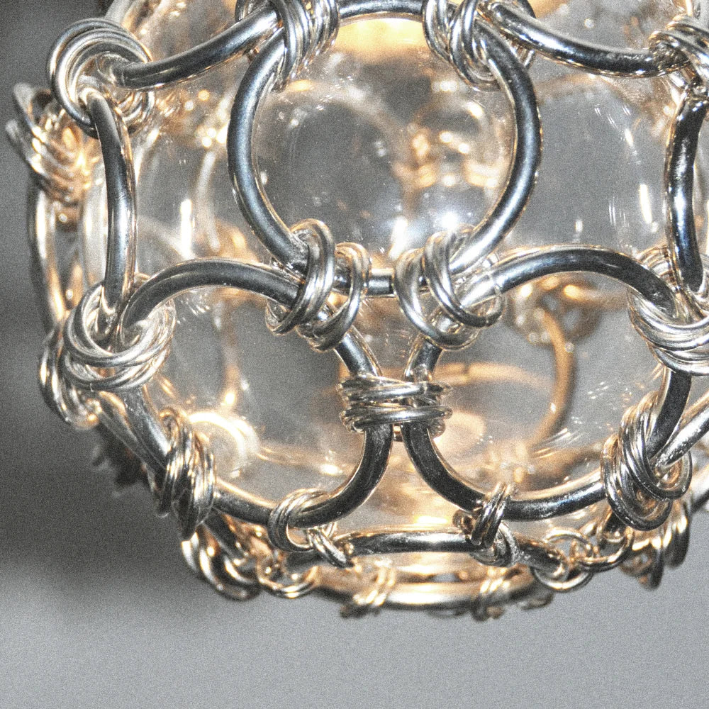 Single Pendant Chainmail Droplet Chandelier