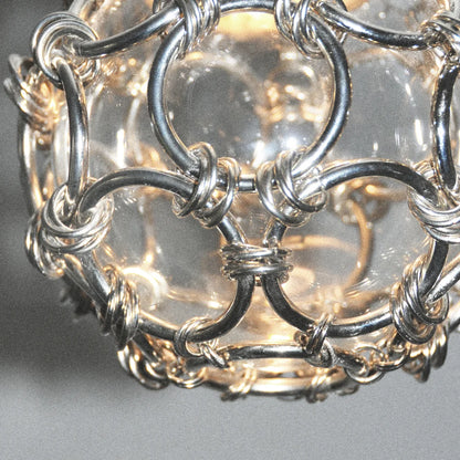 Single Pendant Chainmail Droplet Chandelier