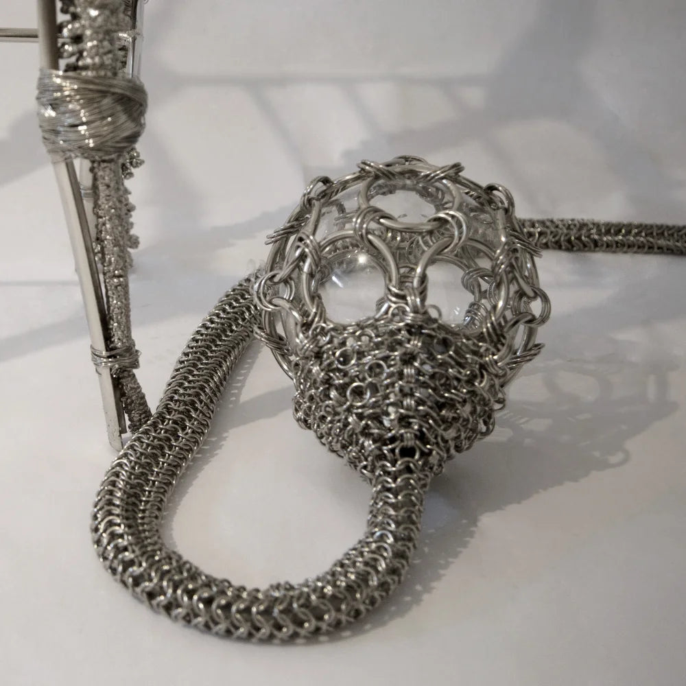 Single Pendant Chainmail Droplet Chandelier