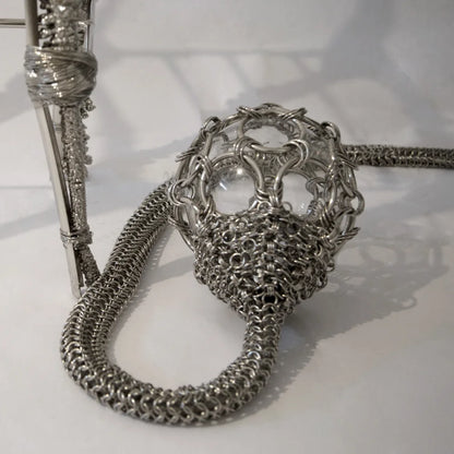 Single Pendant Chainmail Droplet Chandelier