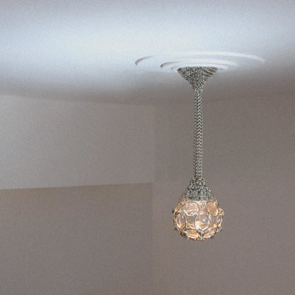 Single Pendant Chainmail Droplet Chandelier