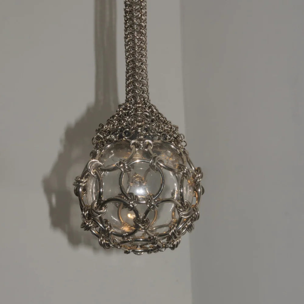 Single Pendant Chainmail Droplet Chandelier