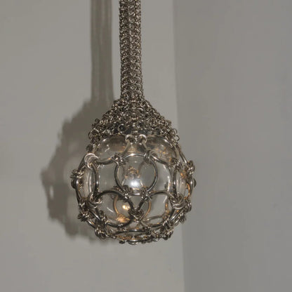 Single Pendant Chainmail Droplet Chandelier