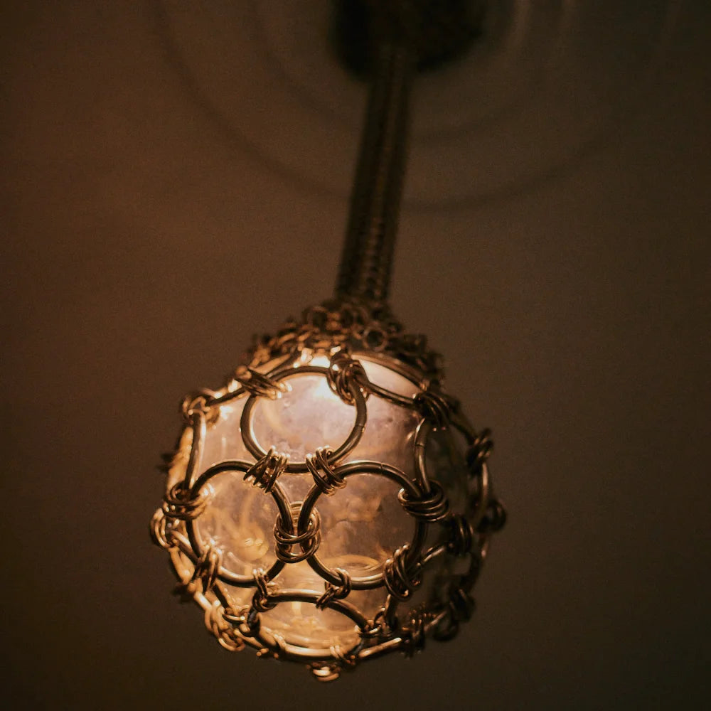 Single Pendant Chainmail Droplet Chandelier