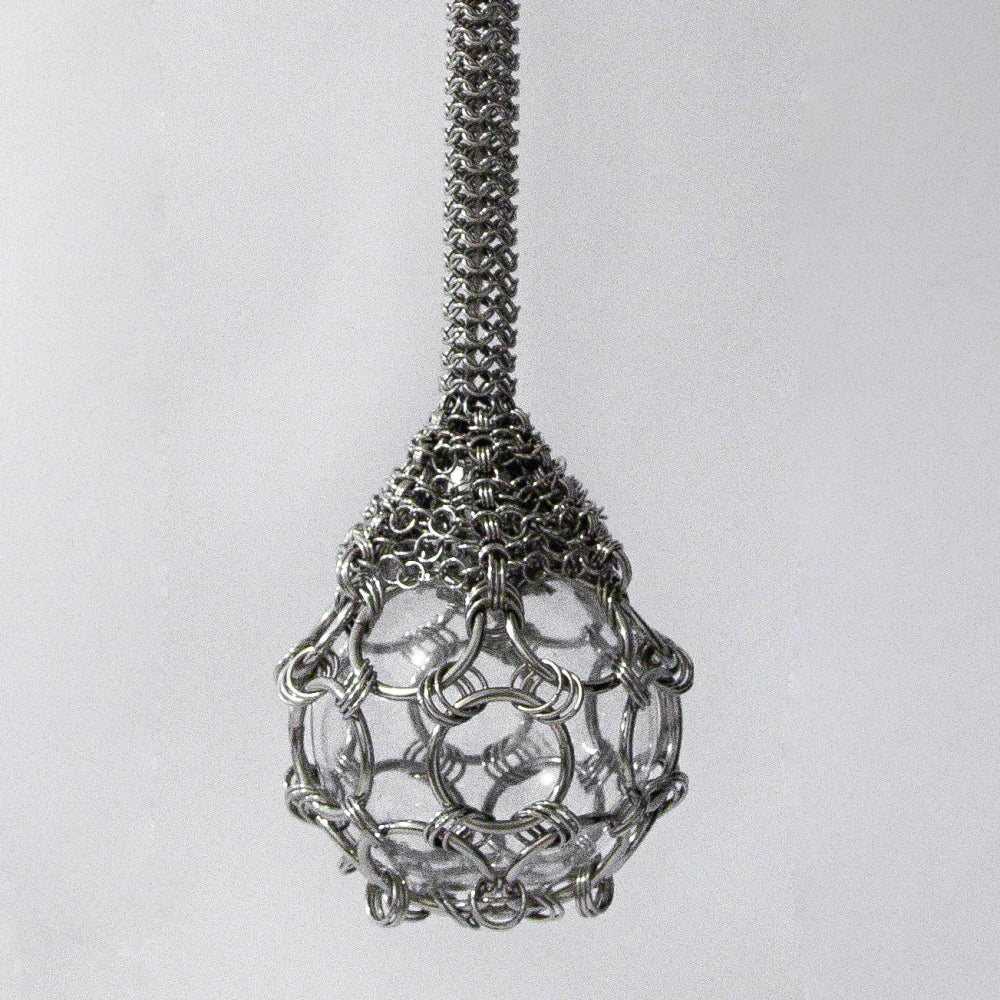 Single Pendant Chainmail Droplet Chandelier
