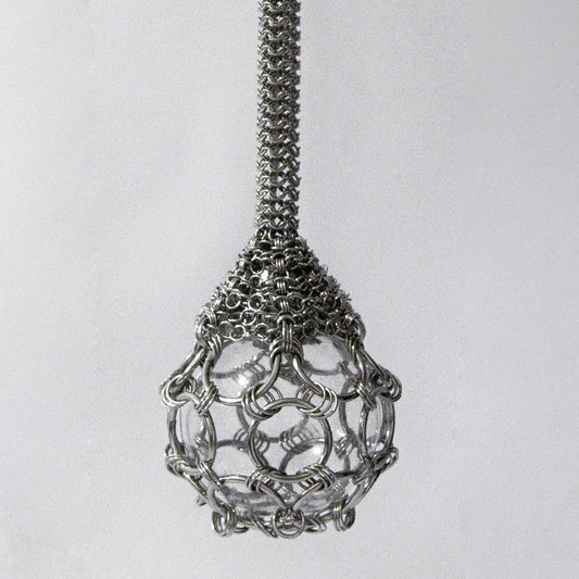 Single Pendant Chainmail Droplet Chandelier