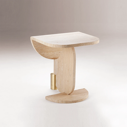 Playing Games Travertine Side Table