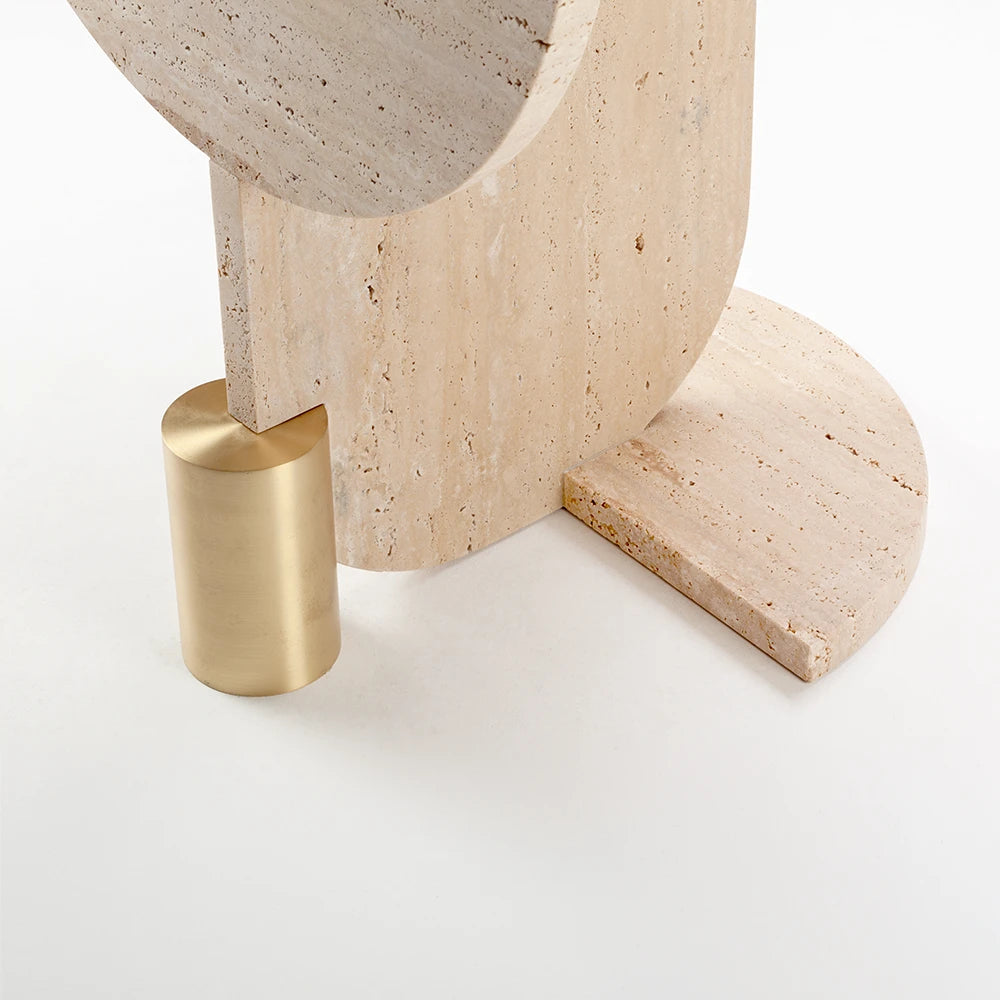 Playing Games Travertine Side Table
