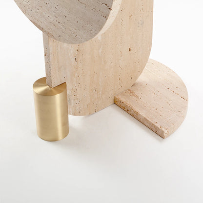 Playing Games Travertine Side Table