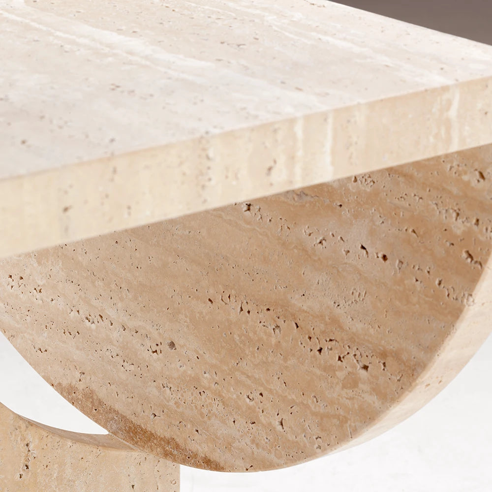 Playing Games Travertine Side Table