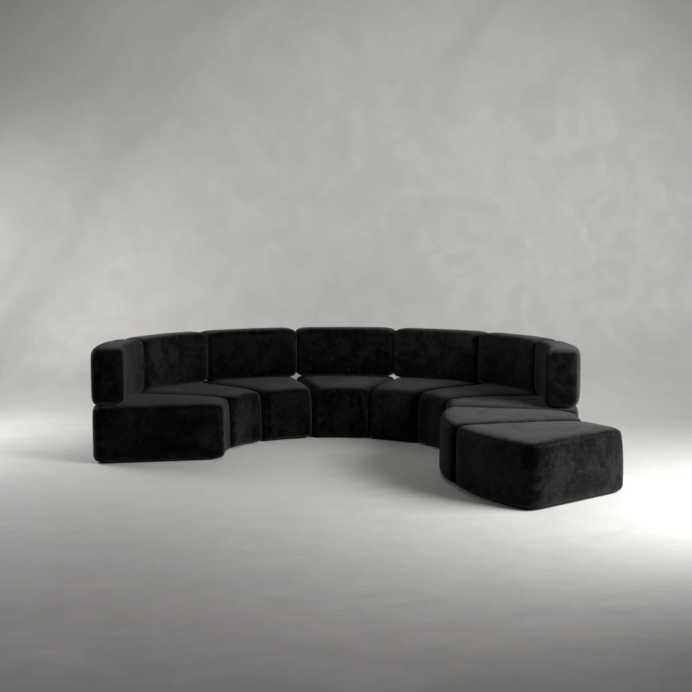 Miros Sofa Ottoman Obsidiana